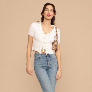 Rouje Paris Eugenia Top White size 34